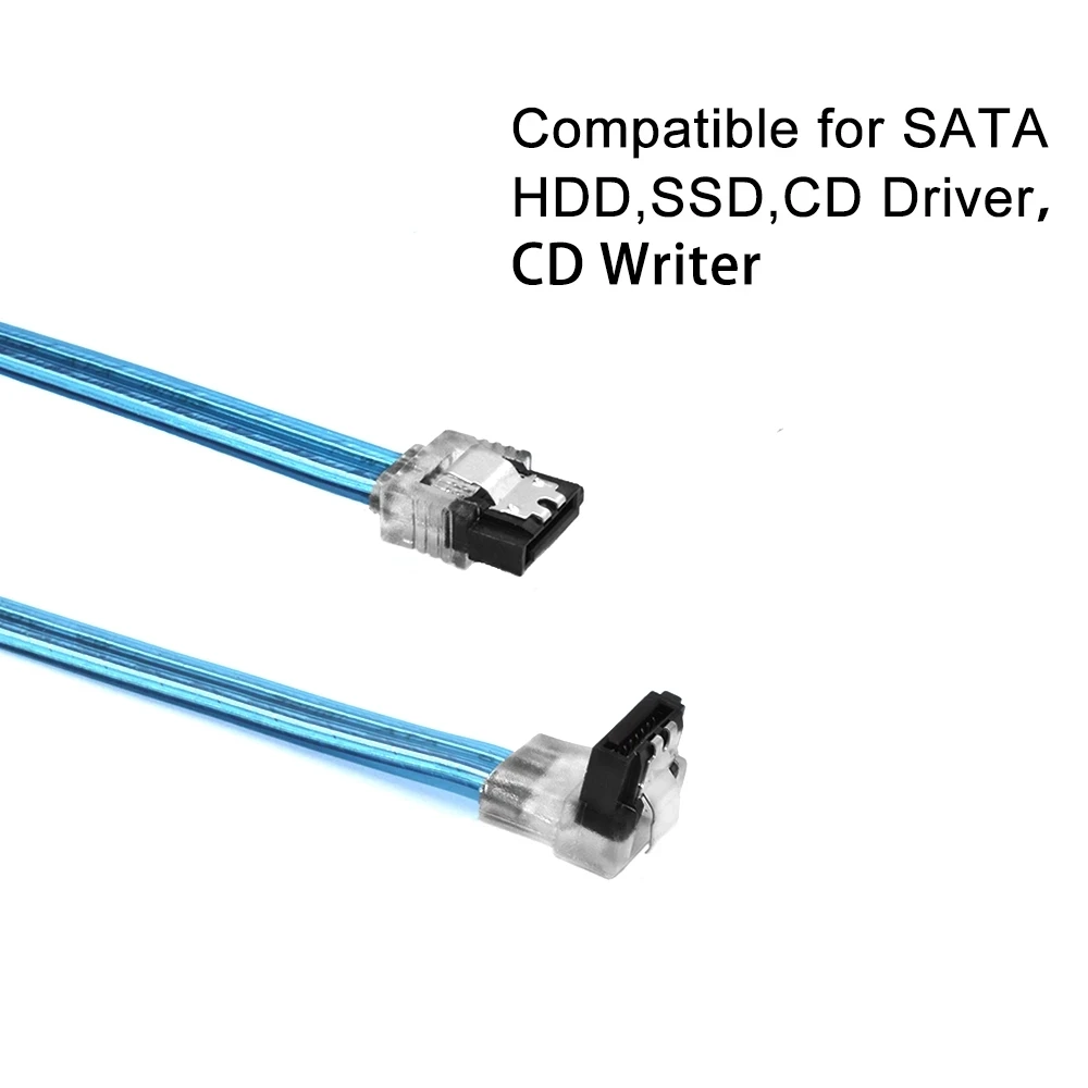 10cm 30cm 50cm 70cm 1M SATA 6 Gb/s Cable ,180 Degree to 90 Degree SATA III 6Gb/s Data Cable w/Latch Transparent pink