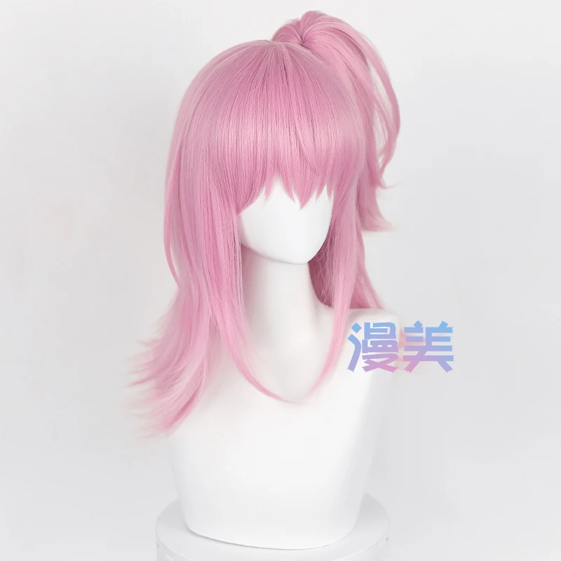 Amu Hinamori Cosplay Pruik 45Cm Roze Pruiken Hittebestendig Synthetisch Haar Vrouwen Meisjes Halloween Rollenspel Prop