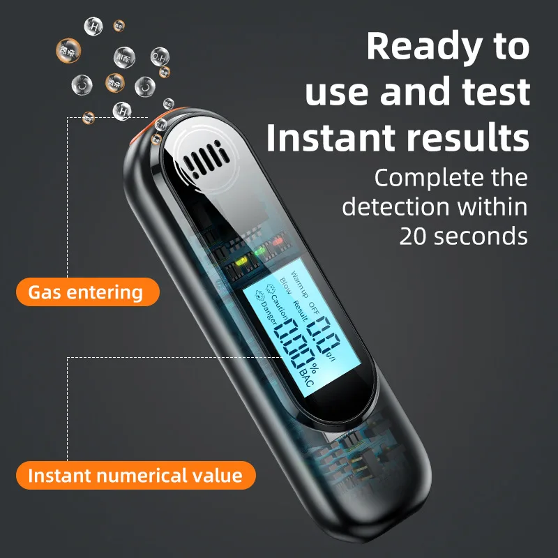 جديد LED عرض التلقائي جهاز اختبار شرب الكحوليات المهنية جهاز اختبار شرب الكحوليات التنفس قابلة للشحن أدوات اختبار الكحول الكحول