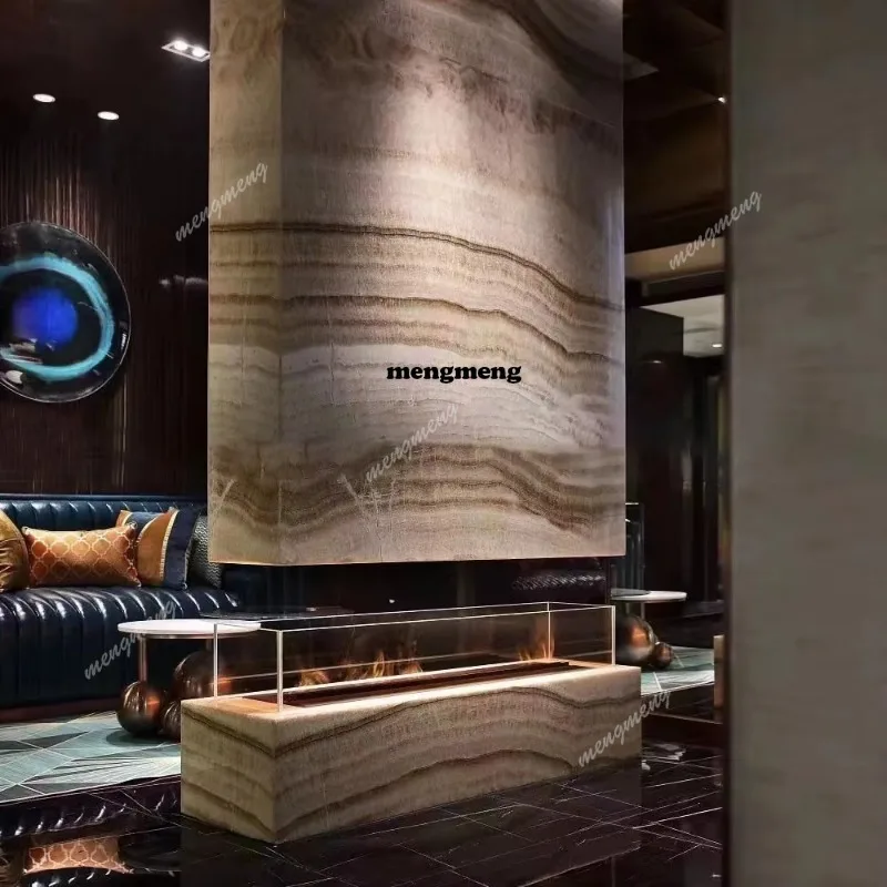 

Modern 7-Color Wall-Mounted Electric Fireplace with Remote Control Electric Water Steam for Villa Decor