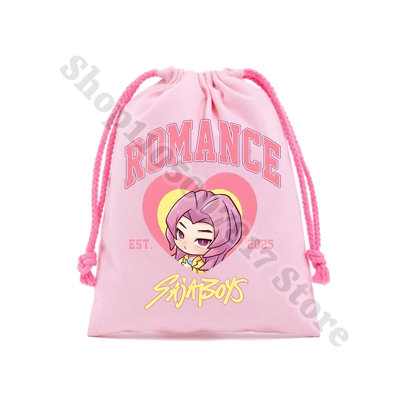 KPop شيطان الصيادين الاطفال الكرتون لطيف حقائب اليد أنيمي المطبوعة الرباط حقيبة الأطفال القطن كيس التخزين أكياس الهدايا الإبداعية 2025