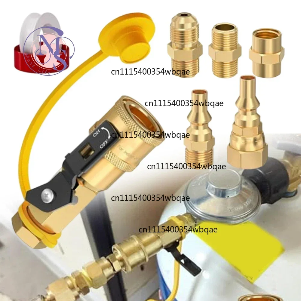 ZOCI-FOR-7Pcs Propane Quick Connect Fittings Low Pressure Gas Appliance Connector For RV Auto Gas System Replacement Parts