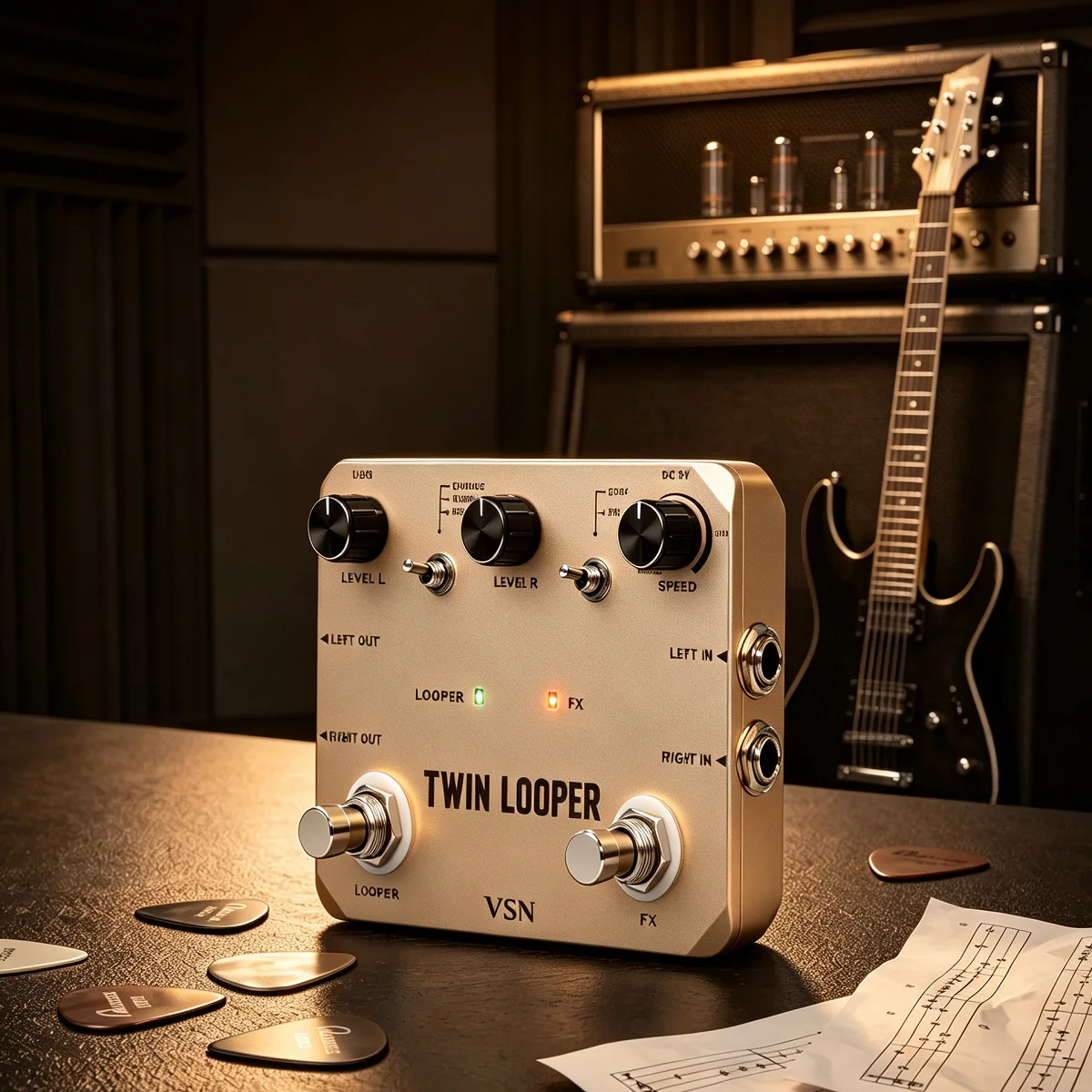 vsn-dual-footswitch-twin-looper-electric-guitar-effect-pedal-loop-station-11-types-of-play-with-10-minutes-of-recording-time