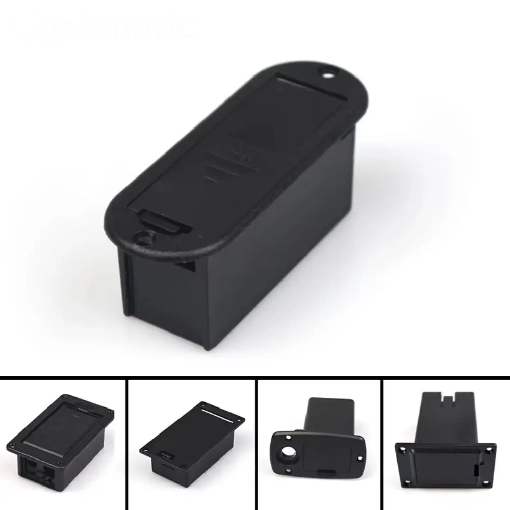 New Black Guitar Pickup Battery Box Plastic Storage Box Battery Holder 9V Guitar Parts Battery Case