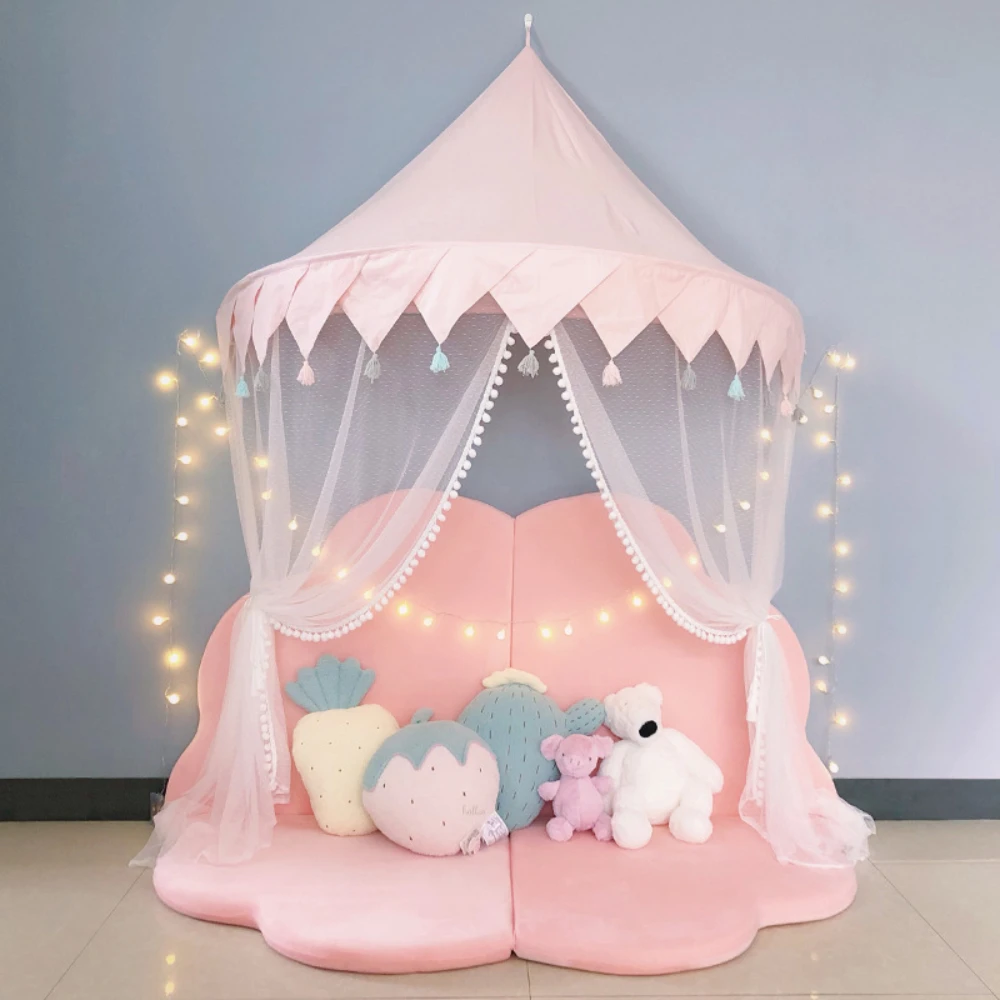 Children's Half Moon Tent Pure Cotton Princess Game House Wall Hanging Bedside Decoration Bed Curtain Readingcorner Kindergarten