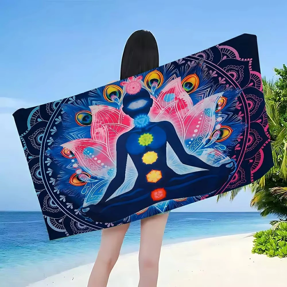 Comodi asciugamani da spiaggia, asciugamani da piscina alla moda, telo mare con motivi floreali, asciugamani da bagno super assorbenti