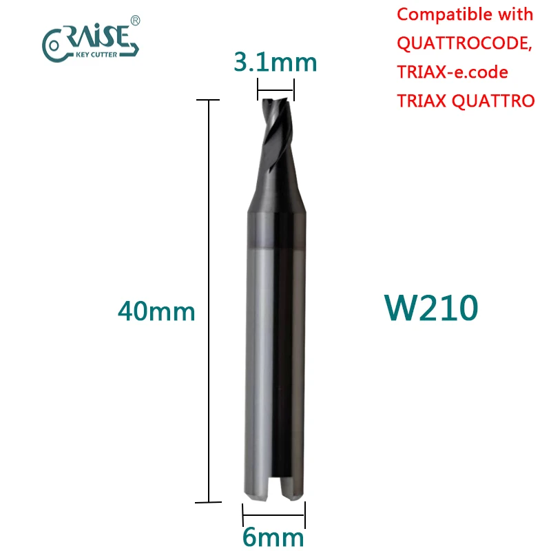 

Фреза RAISE, совместимая с станками для нарезки ключей SILCA W210, SILCA QUATTROCODE, TRIAX, QUATTRO, TRIAX E.CODE