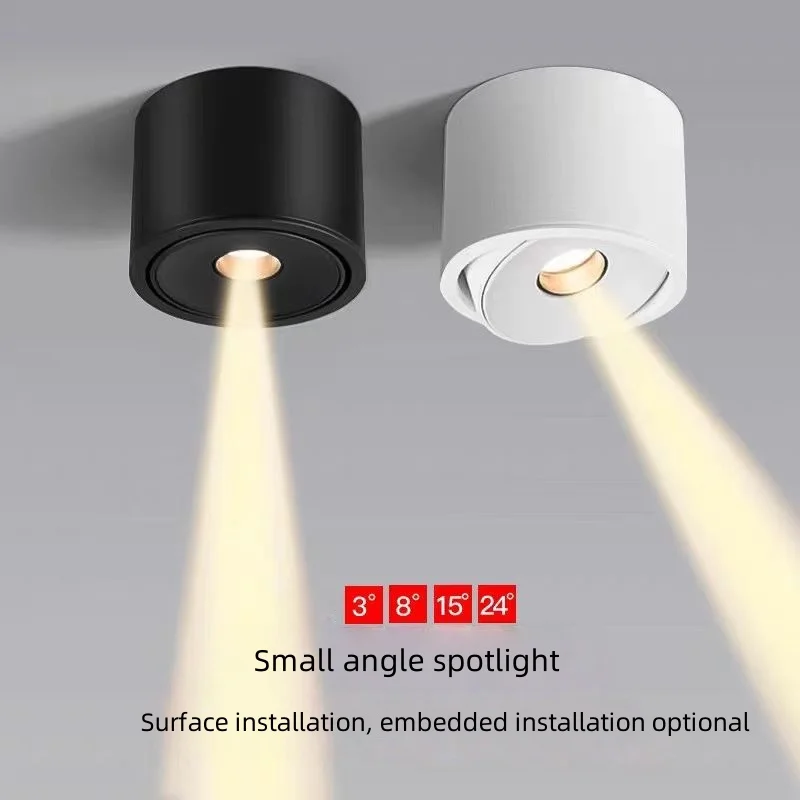 Surface Mounted Dimmable 3° 8° 15° 24° Beam Angle LED Ceiling Light 5W 7W 10W Tube Light Hotel Restaurant Lighting