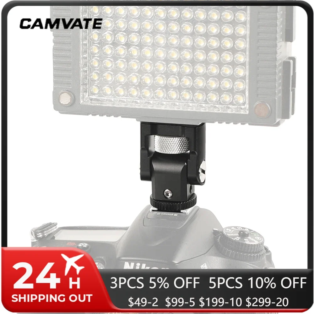 CAMVATE 90 ° حامل دعم إمالة مع 1/4 "-20 موضوع + محول تركيب الأحذية الباردة لرصد/مصباح ليد جيب/ميكروفون تصاعد