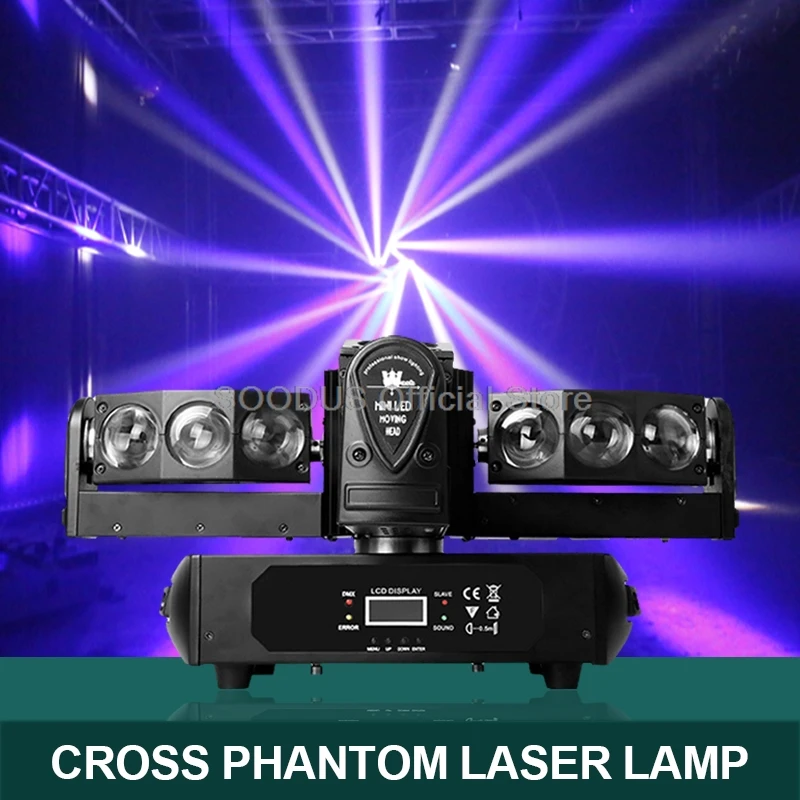 

LED Moving Head Light Rotating Beam Light Cross DMX512 Control Sound Control For Stage Dj Dance Bar Club KTV Lighting Effect