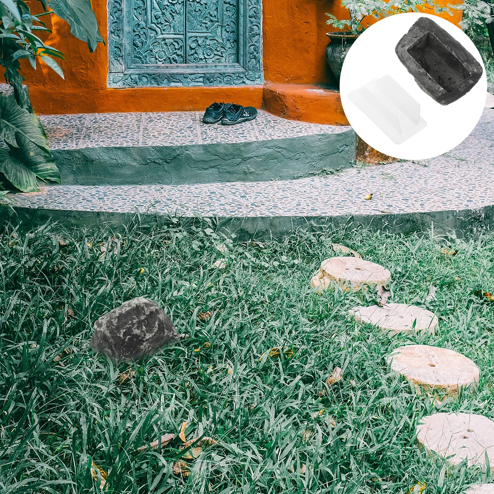 

2pcs Stone Key Box Resin Hidden Holder for Outside Yard Garden Fake Storage Container Durability Safe Long Use