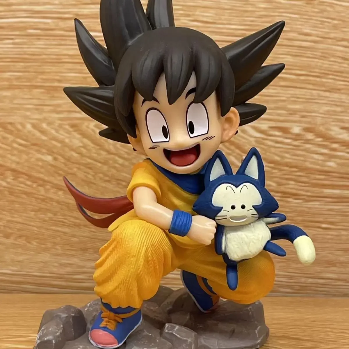 Dragon Ball 10cm Childhood Little Goku Hugs Puer Ya Mu Tea Little Follower Figures Statue Pvc Model Statue Collection Toys Gift