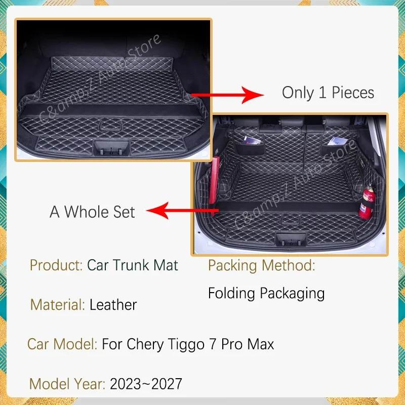 Car Cargo Covers For Chery Tiggo 7 Pro Max Ebro S700 Xcite X-7 DR 6.0 Sportequipe 6 2023~2027 Leather Trunk Mat Auto Accessories