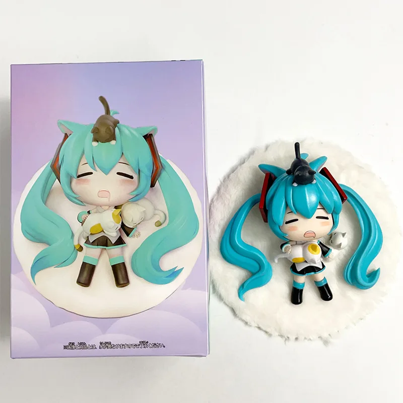 12CM Anime Hatsune Miku Figure Sleep Dream Hatsune Miku Action Figures Cute Collection Model Toy Gift