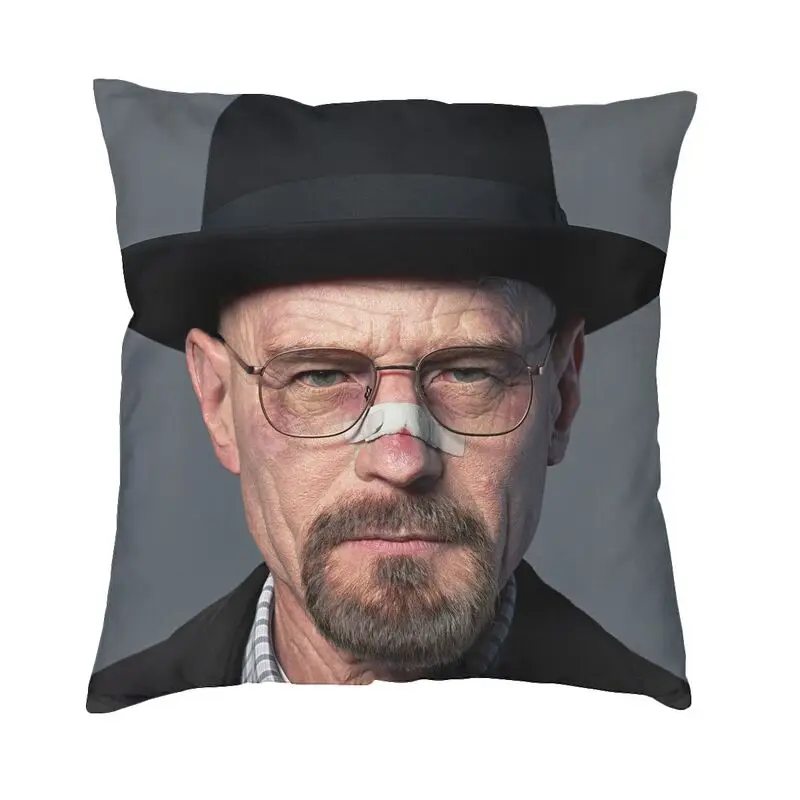 Breaking Bad Heisenberg Cushion Cover Sofa Living Room Walter White Hat Digital Art Square Throw Pillow Case 45x45cm