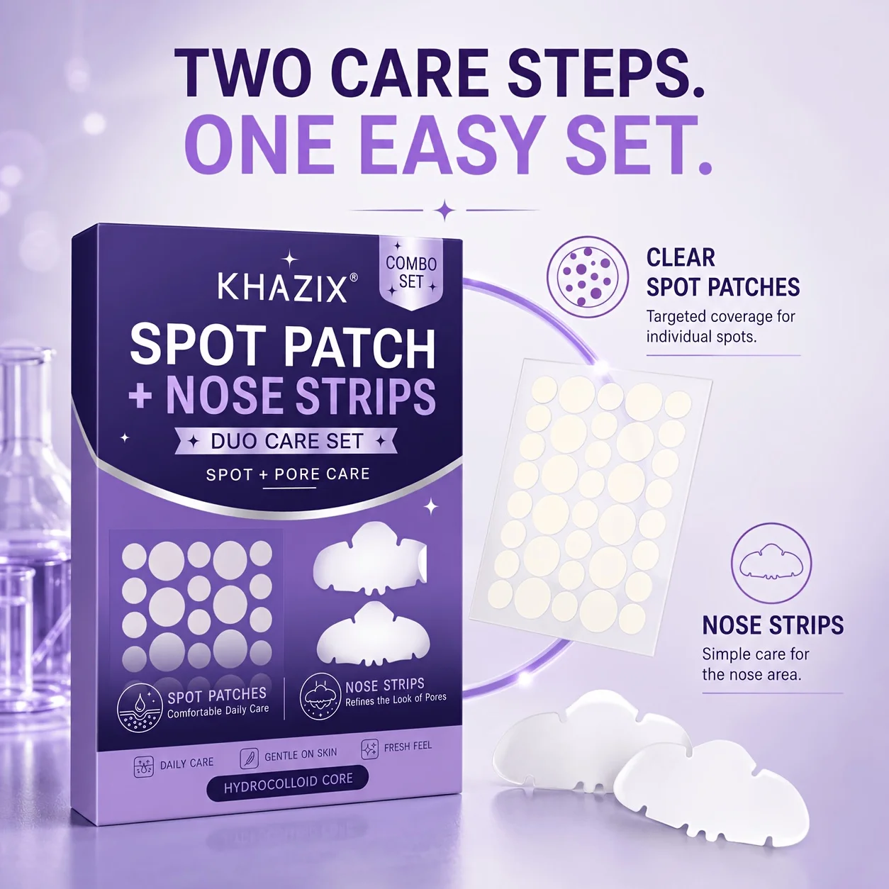 360PCS+10PCS featuring multiple sizes of hydrogel facial blemish patches and blackhead control oil-absorbing patches
