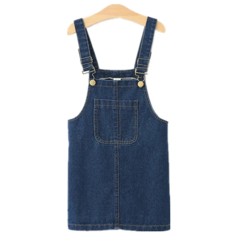 2024 Kids Overalls Jeans for Girls Children Denim Jumpsuit Pockets skirt Teenager lady miss Suspender Slip dress 4 5 9 12 year