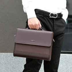 Square Side Crossbody Bag Document Leather Executives Briefcases for Men Designer Business Tote Bag Wallet Shoulder Handbag