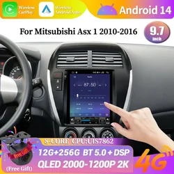 9.7inch Car Radio Android 14 Multimedia Video Player For Mitsubishi Asx 1 2010-2016 Navigation  CarPlay 4G Universal Screen