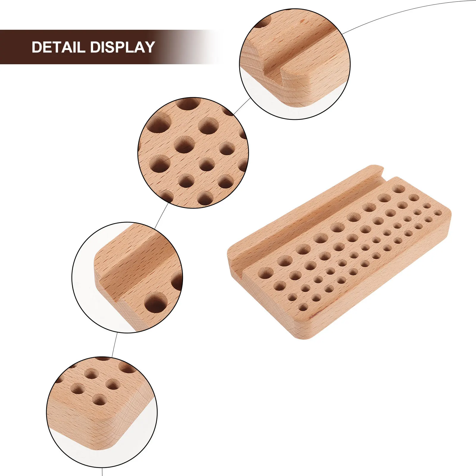 

Multi-Hole Punch Tool Holder Wooden Organizer Rack for Leathercraft Tools Storage Workbench Use Punch Organizer