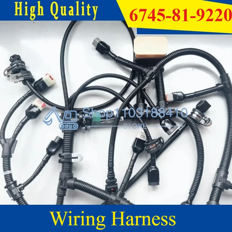 Engine Wiring Harness 6745-81-9220 6D114 Fits For Komats-u PC300-7 EO PC350-7 EO Excavator Parts