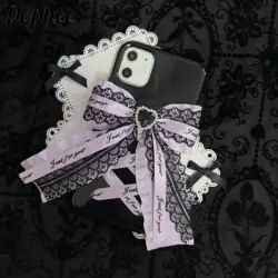 Dophee Original Handwork Lolita Apple Phone Case Cute Sweet Girls Lace Bow IPhone 13 14 15promax TPU Soft Shell Phone Covers