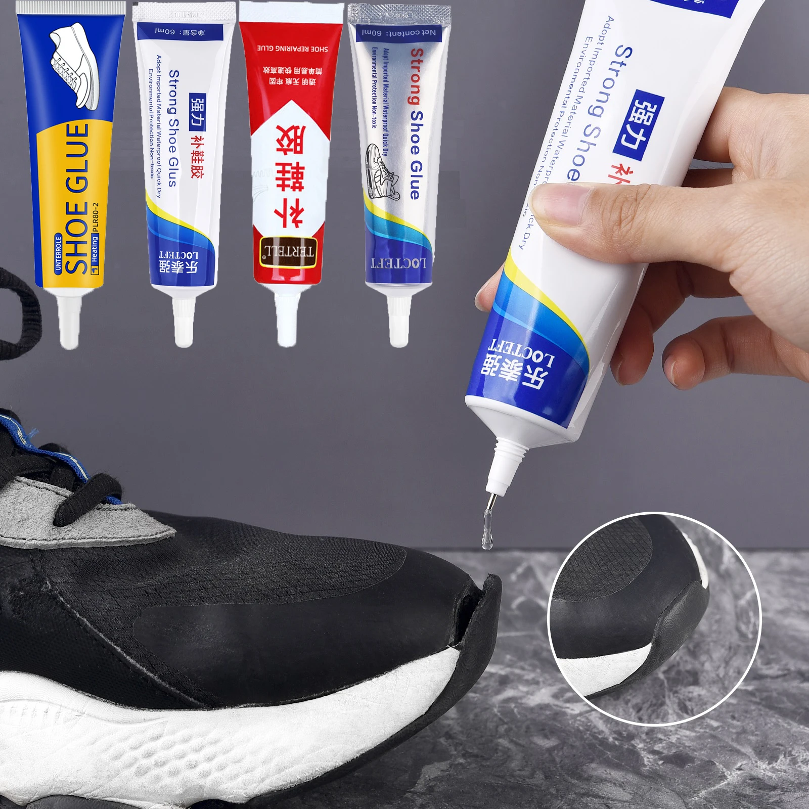 Strong Shoe-Repairing Adhesive Universal Shoe Repair Sealant Wear-resistant Strong Adhesion for Shoe Repair Neoprene Canvas