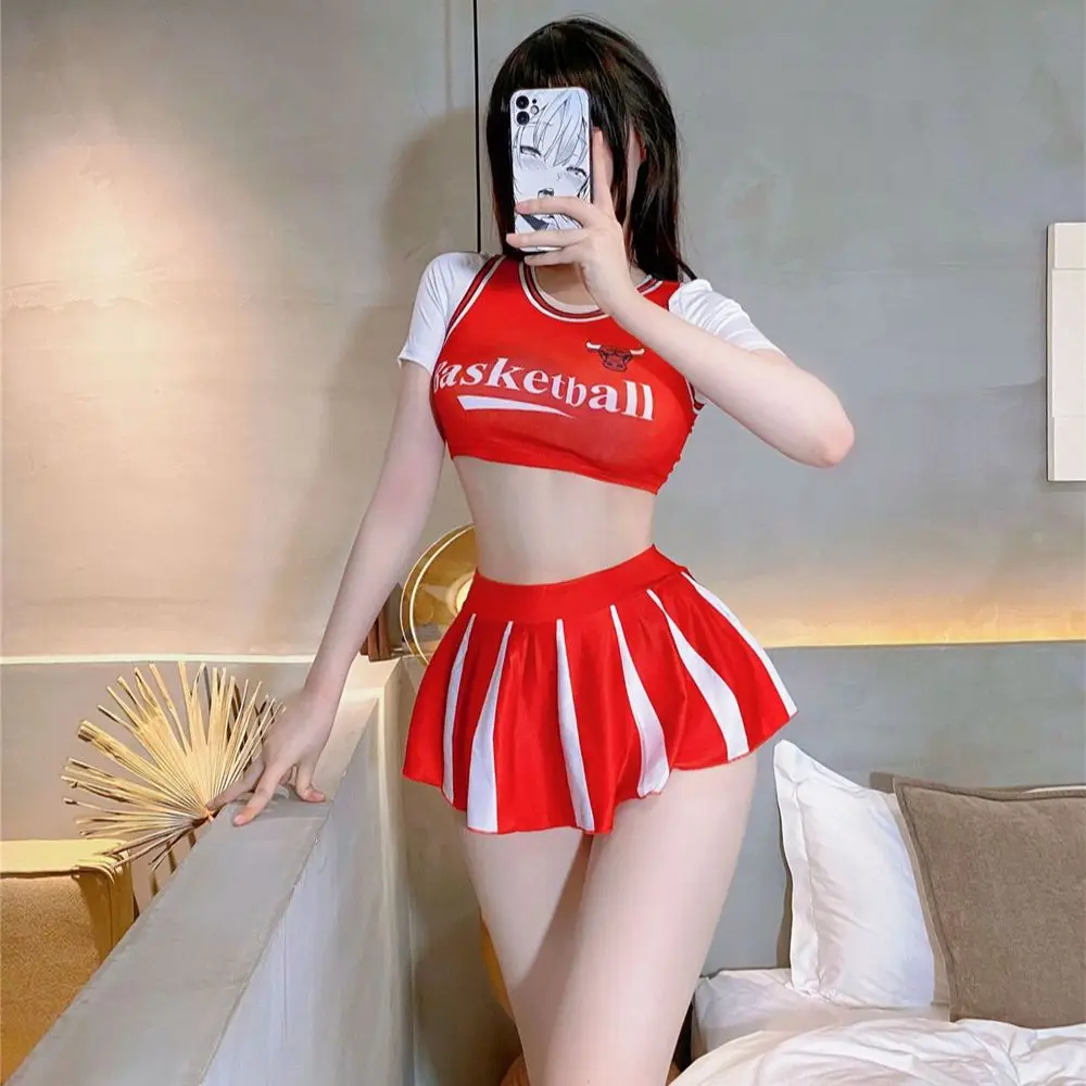 2023 Sexy Soccer Football-Girl Cosplay Cheerleading Uniform Attract JK Skirt Vigour Sport Student Stage Suit Erotic Lingerie Set