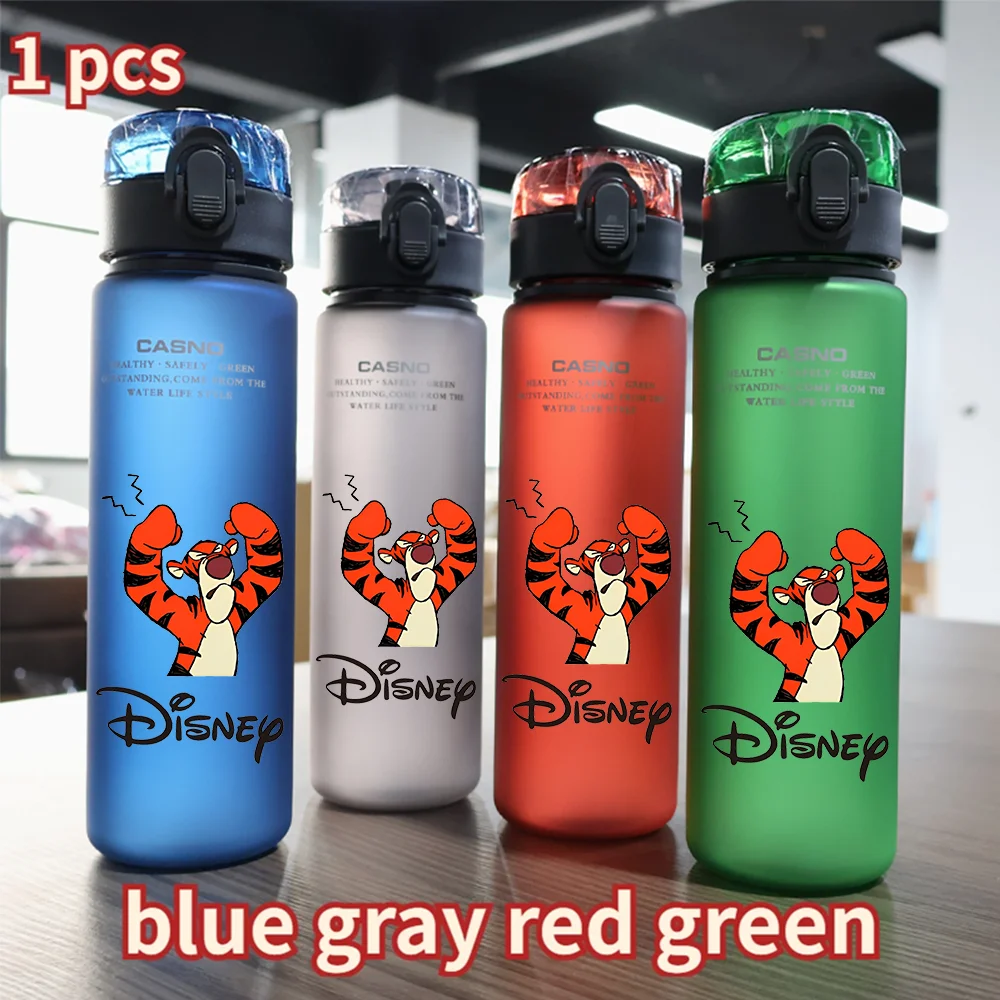 560ml Disney Winnie The Pooh Tigger Piglet Drinking Outdoor Capacity Sports Cup Children Portable Plastic Black Blue Bottle Gift