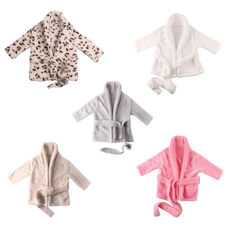 Newborn Baby Flannel Robe Bathrobe Towel Blanket Set Photography Props Outfits