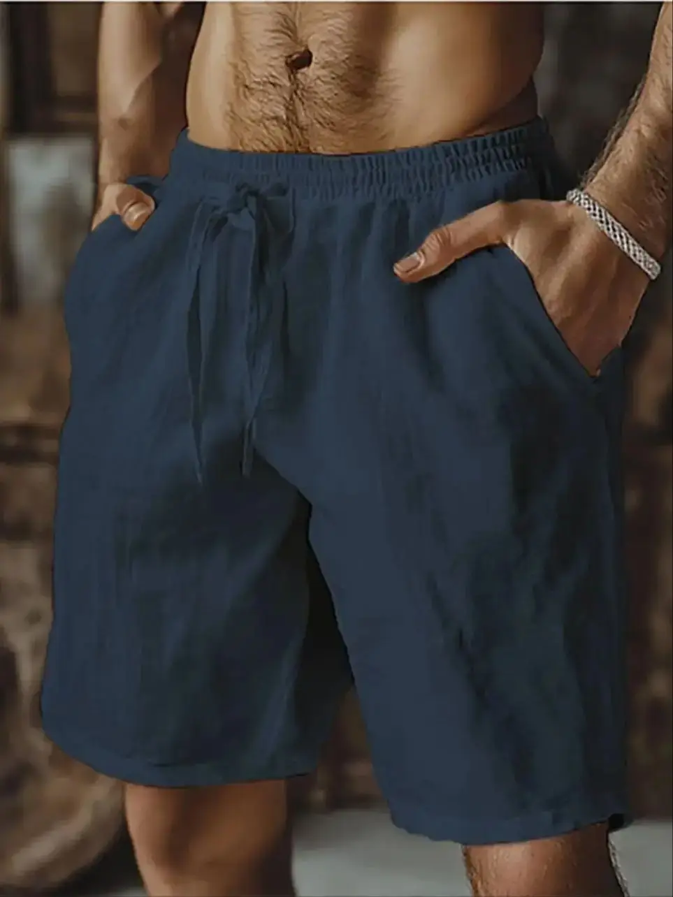 Short respirant en coton et lin pour hommes, pantalon de plage hawaïen, couleur unie, ample, polyvalent, Streetwear, nouvelle collection été 2025