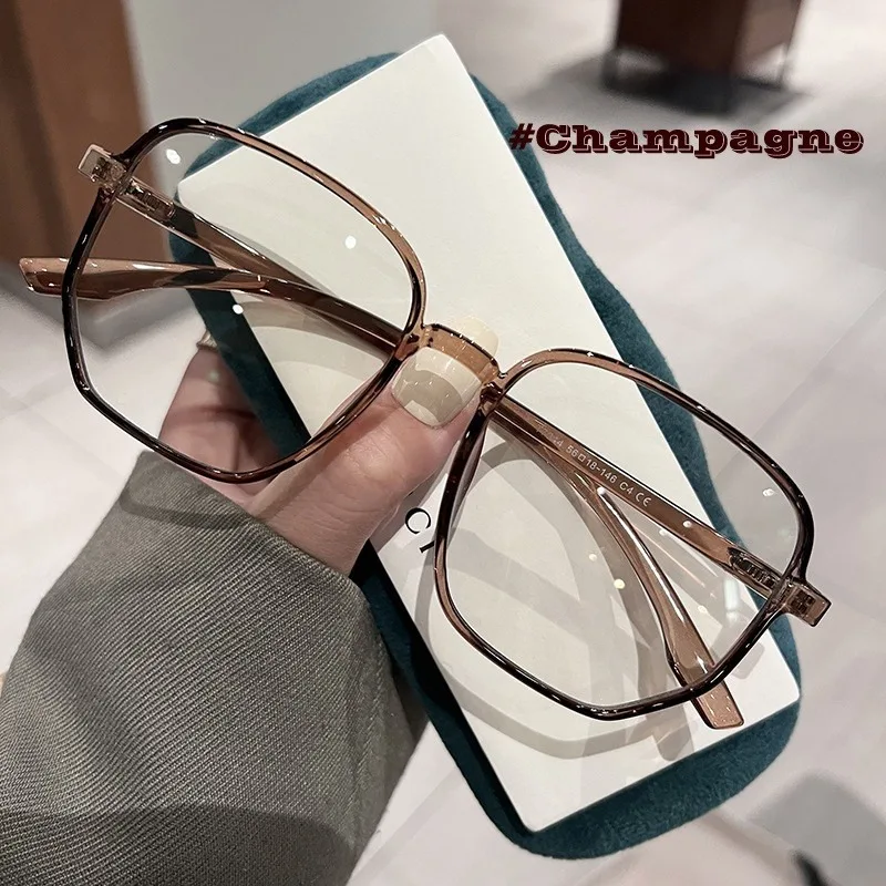 Ultra Light  Glasses Men Women Eyeglasses Trendy Large Size Square Frame Eyewear