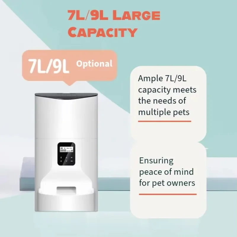 Smart Feeder 9L with Timed Automatic Food Dispenser, Cat Food and Dog Food Storage Remote Setting and Video Smart Feeder