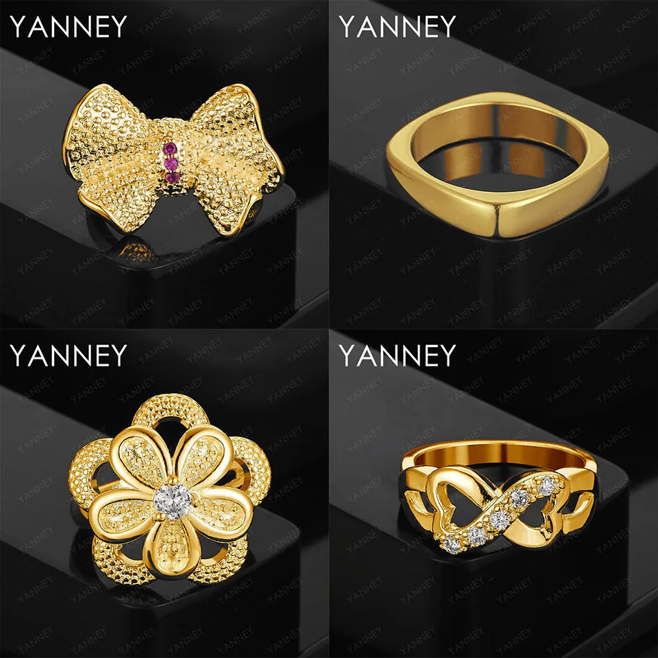 

Fashion 925 Sterling Silver Jewelry 18K Gold 8# Exquisite Flower Bowknot Zircon Ring for Women Wedding Accessories Jewelry Gift