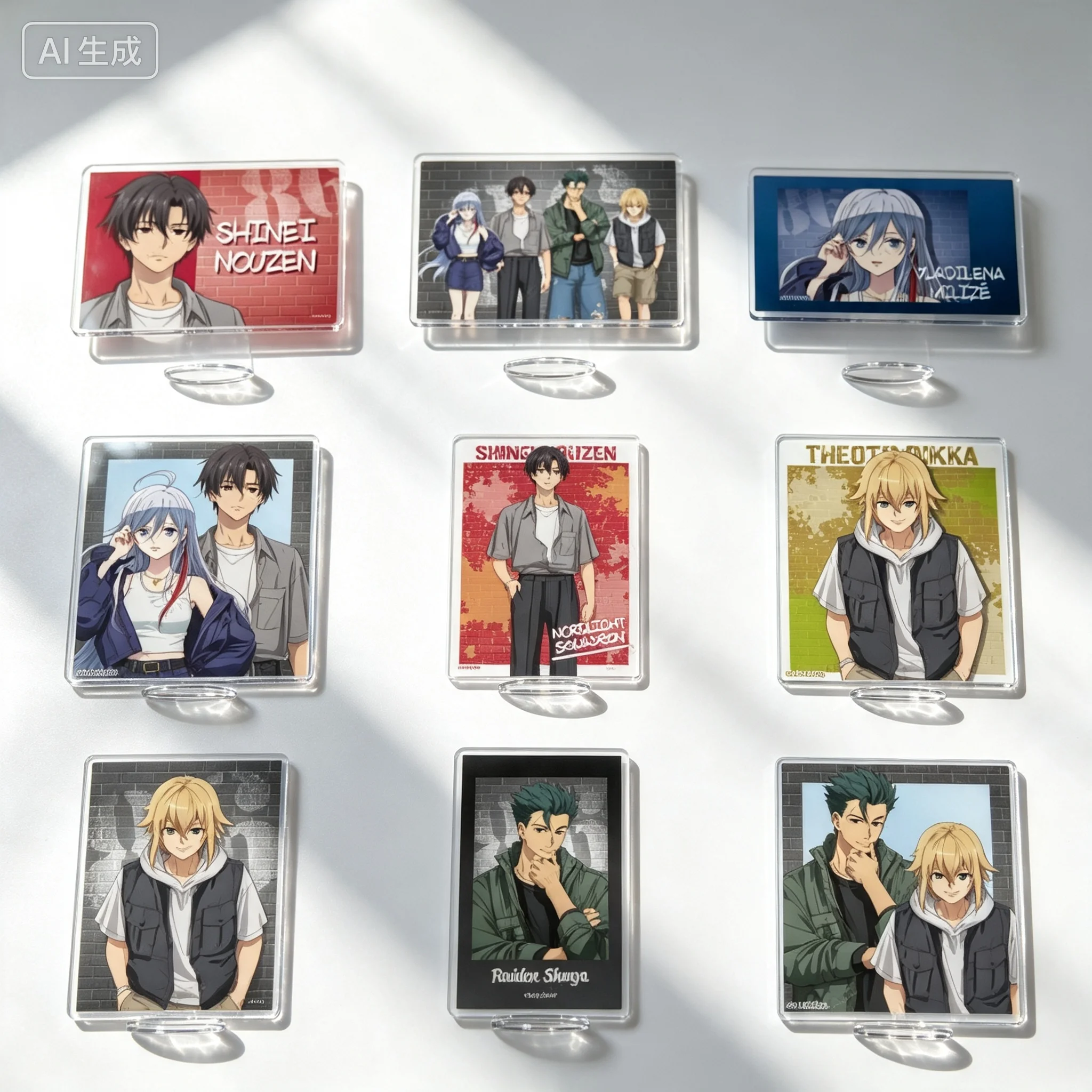 Anime 86 Eighty Six Shinei Nouzen Vladilena Milizé Private Styling Rectangle Acrylic Stand Model Plate Keychains Desk Decor