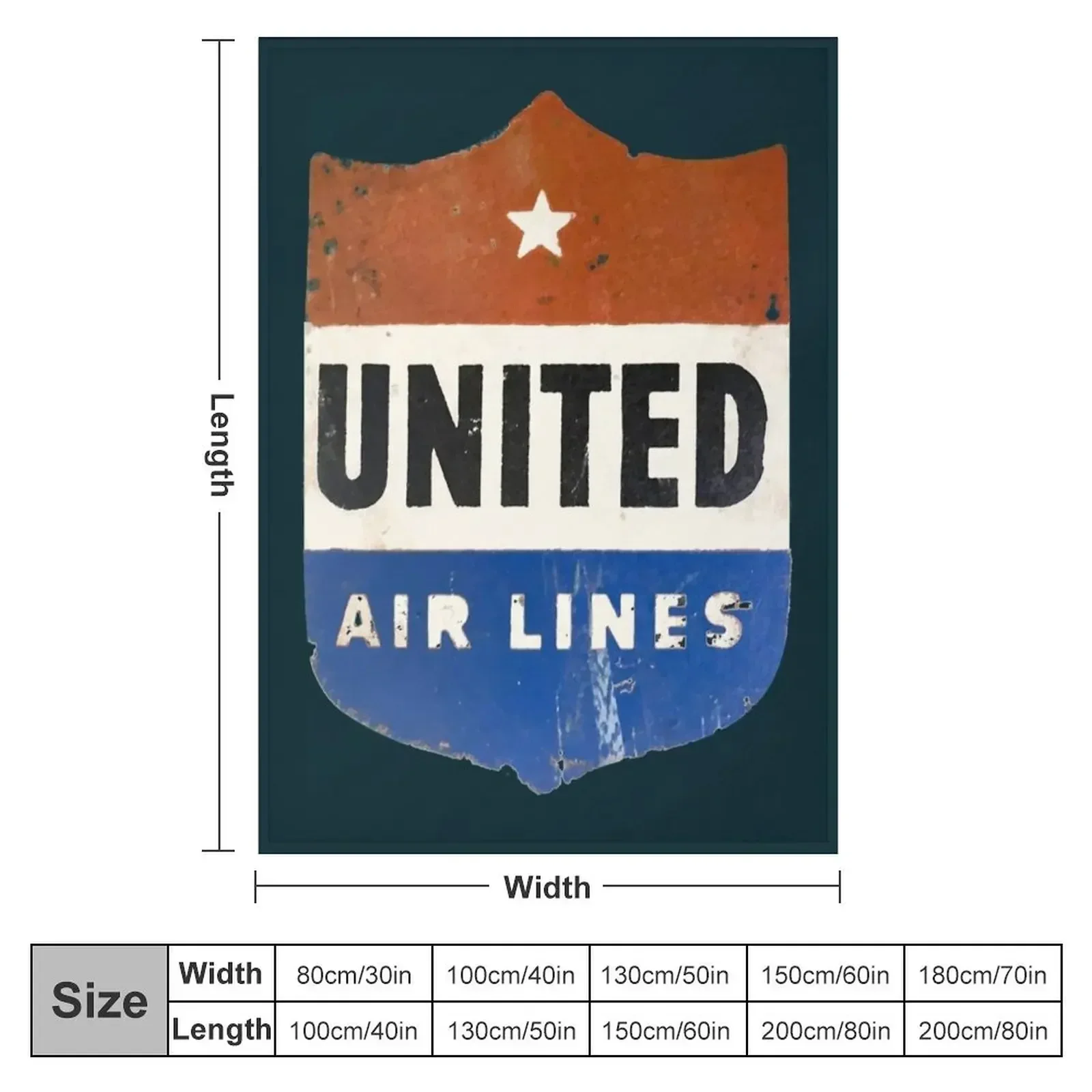 United Air Lines - Vintage Throw Blanket bed plaid Tourist Thin Warm Blankets