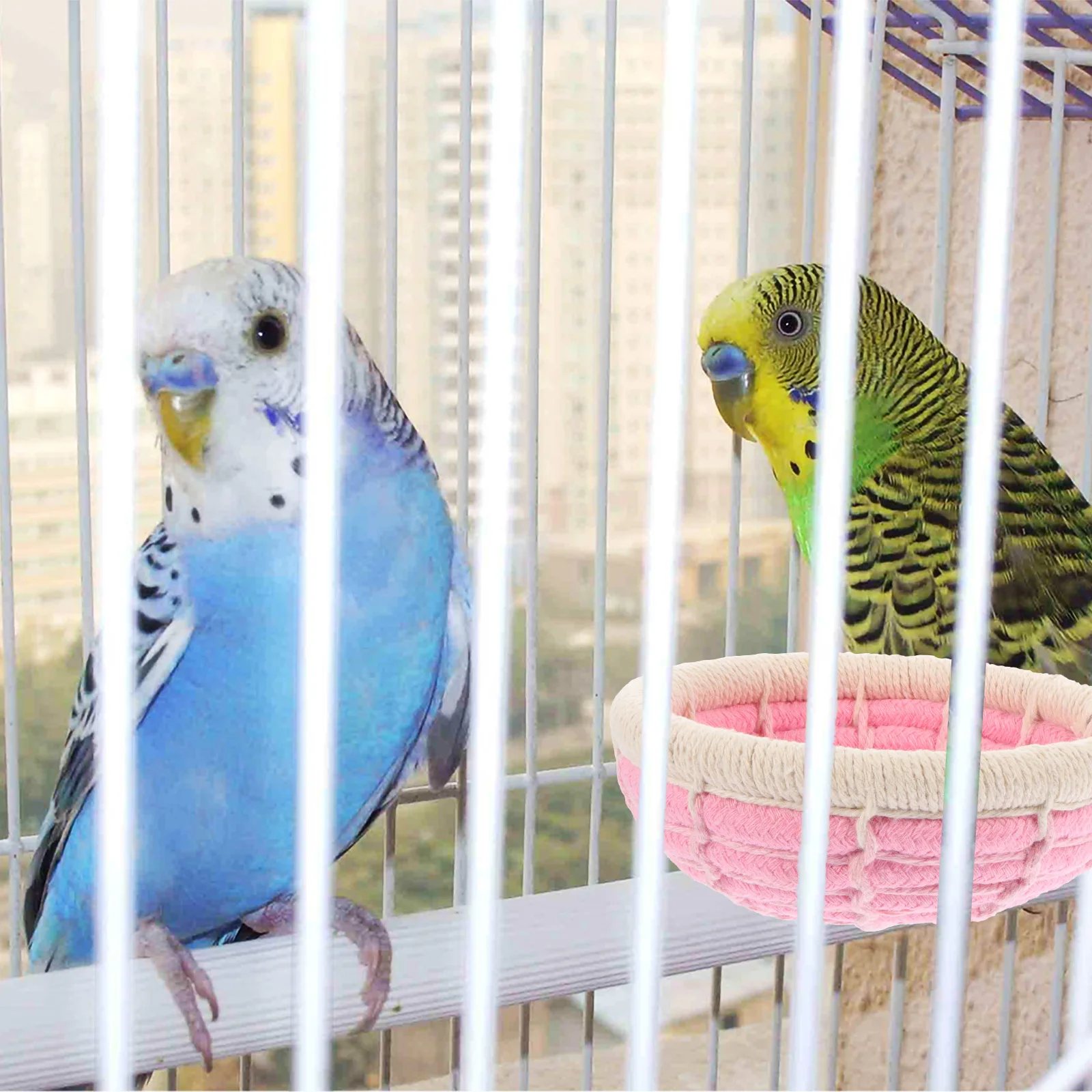 

Nest Handwoven Indoor Durable Breathable Woven Birdhouse Nest for Parrot Breeding Resting Sleeping Place Decor