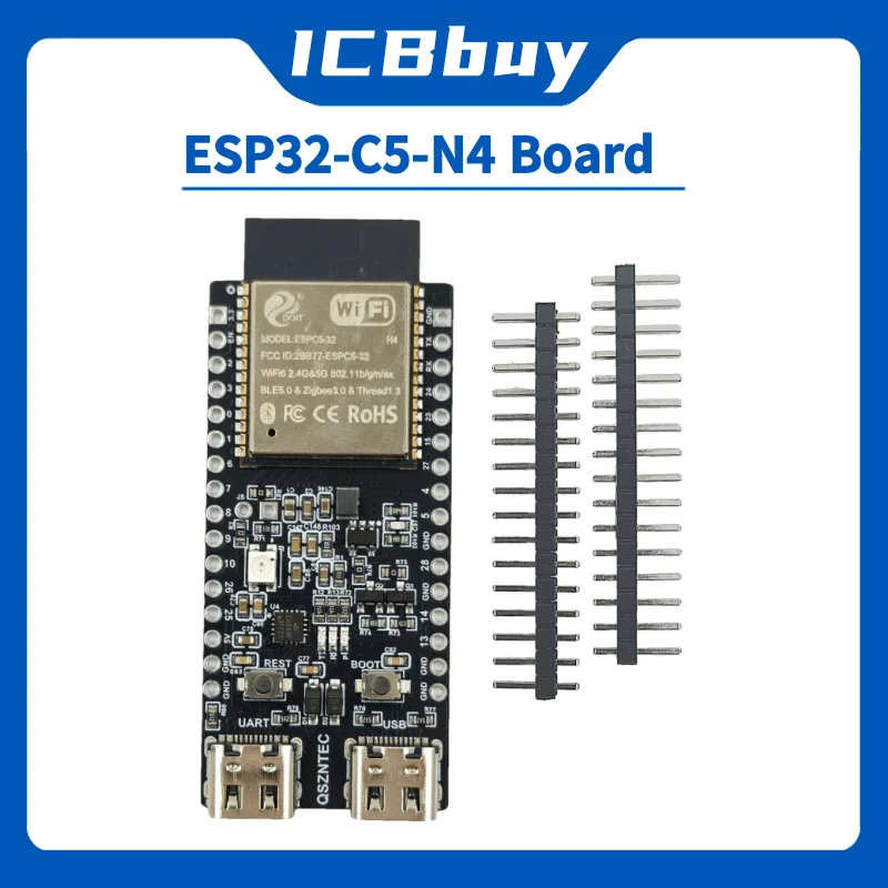 ESP32-C5-DevKitC-1 N4 مجلس التنمية 2.4 & 5 جيجا هرتز ثنائي النطاق واي فاي 6 رقاقة مراجعة v1.0