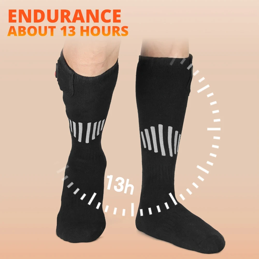 Winter Heating Socks Rechargeable Anti-Cold Men Thermal Heated Foot Warmer Outdoor Camping Ski Sports Self Heating Socks