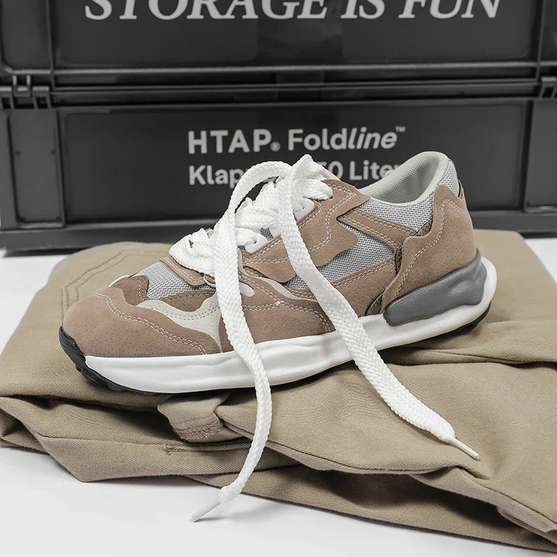 

Colors Blocking Sports Flat Shoes Autumn Men Casual Lace Up Sneakers Fashion High-quality Student Mesh Comfortable White Shoes