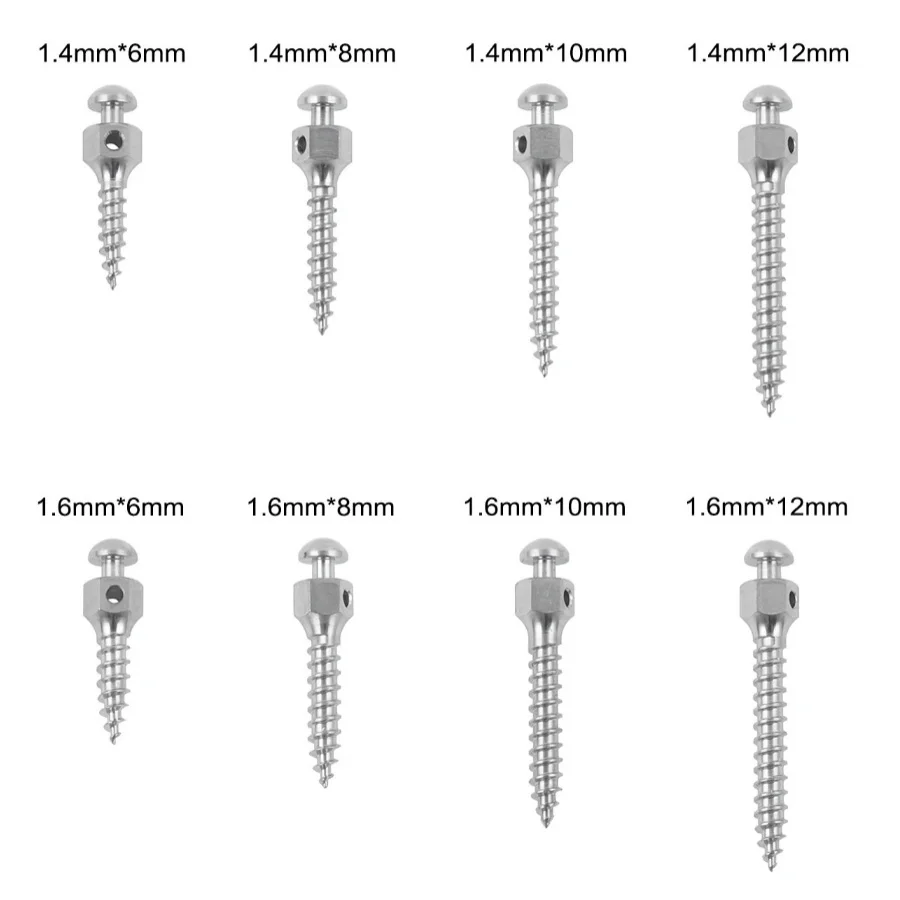 5 stuks multi-size titanium orthodontische bevestigingsschroeven |   Beschikbare maten: 1,4 mm, 1,6 mm & 1,8 mm. Tandheelkundige onderdelen.