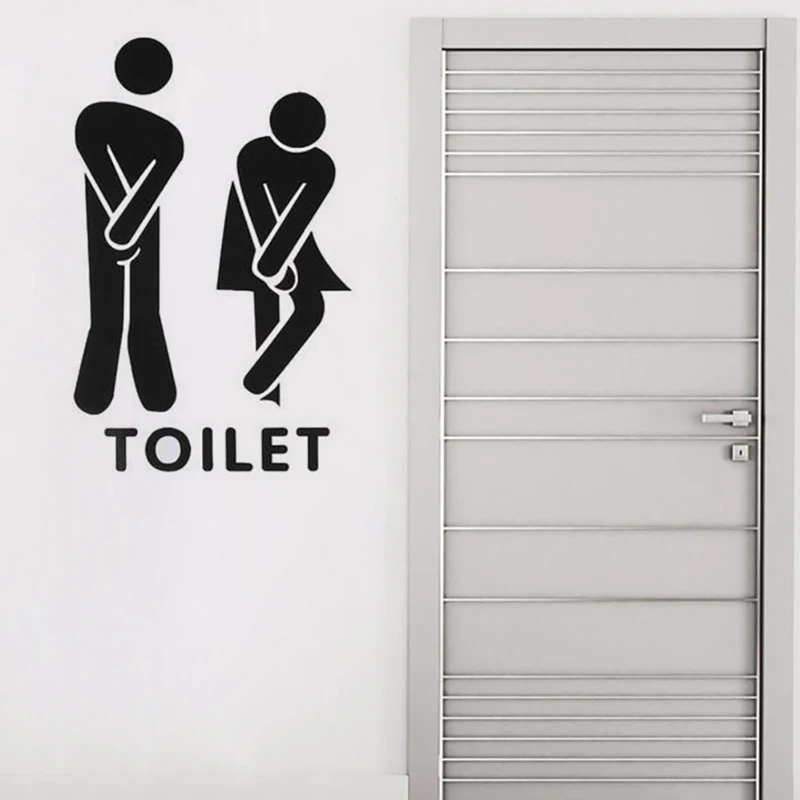 1PC French Wall Stickers - Funny Toilet Entrance Sign Sticker for France Home Restaurant Toilette Decor