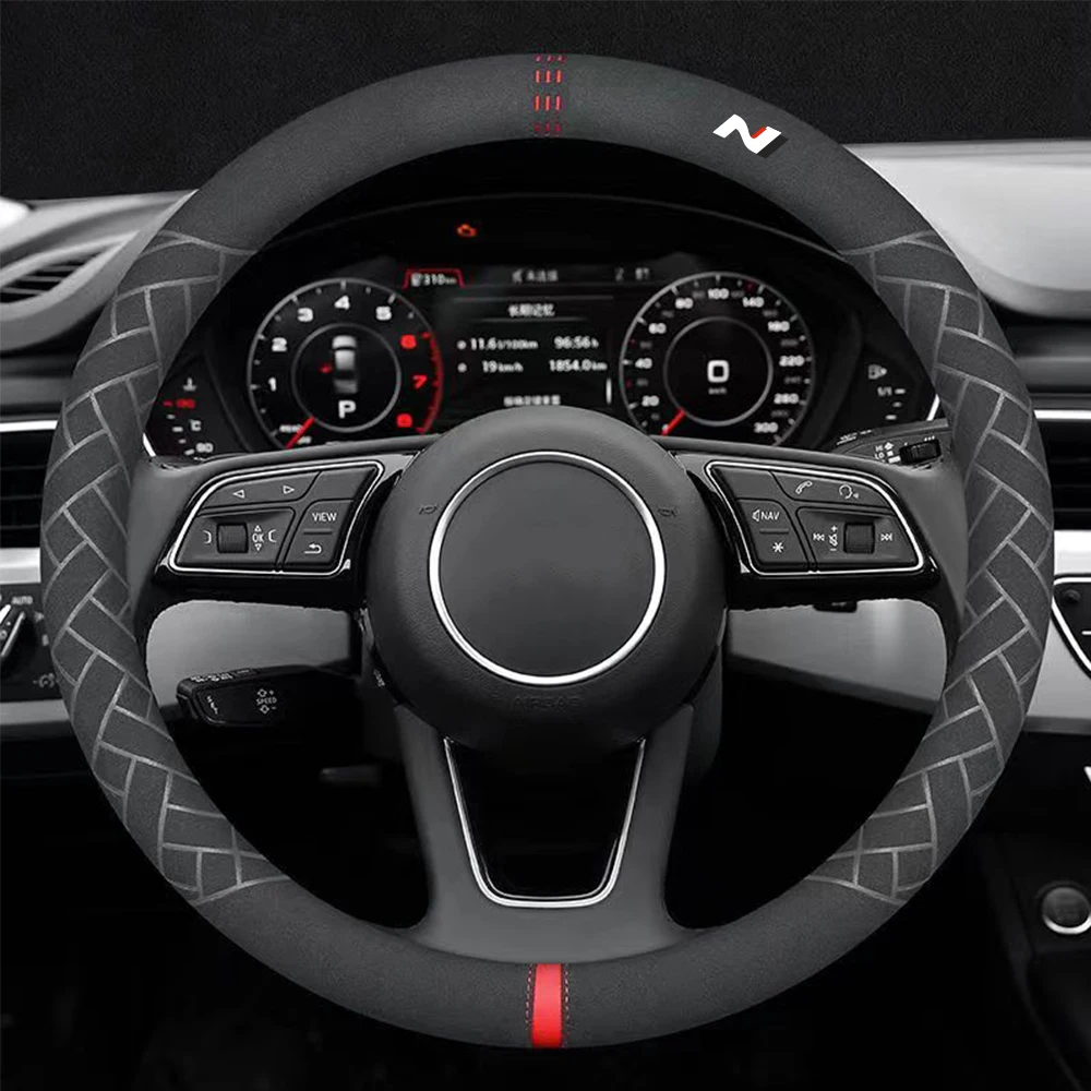 Car Steering Wheel Cover Protector O Type 38CM For Hyundai i10 i20 i30 NLine Sonata Tucson Azera Elantra Veloster Kona Santa