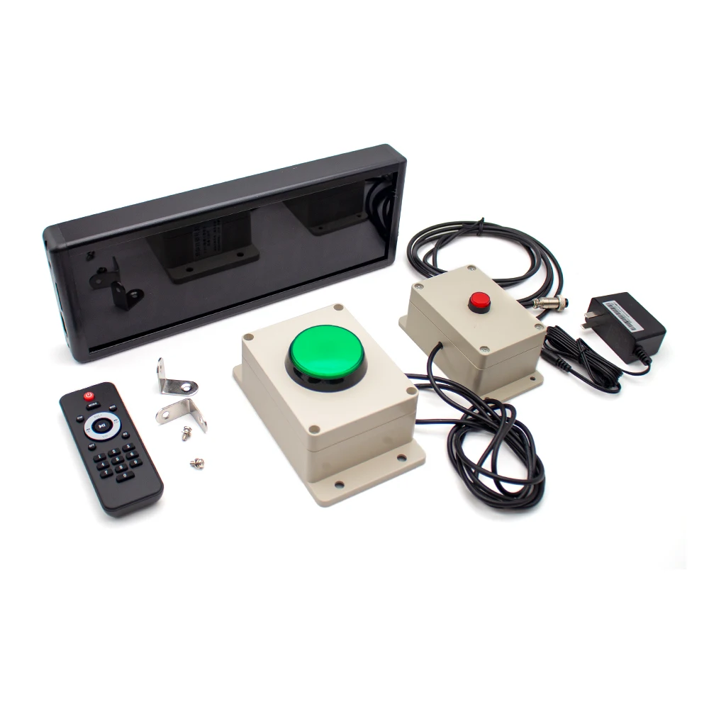 Large Screen Manual Counter Electronic Hand Push Button Tally Counting Machine 4-Digit LED Count Clock Remote Control Stopwatch
