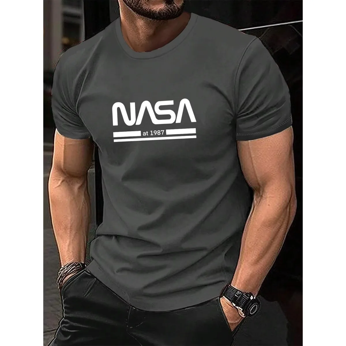 

Гормоны ходьбы, простая печать с буквами, летняя мужская футболка из чистого хлопка с короткими рукавами, высококачественная футболка