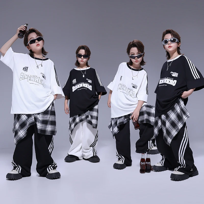 Mädchen Hip Hop Oversize T-shirt Jogger Hosen Jungen Coole Streetwear Kleidung Set Kinder Kinder Jazz Street Dance K-pop Kostüme