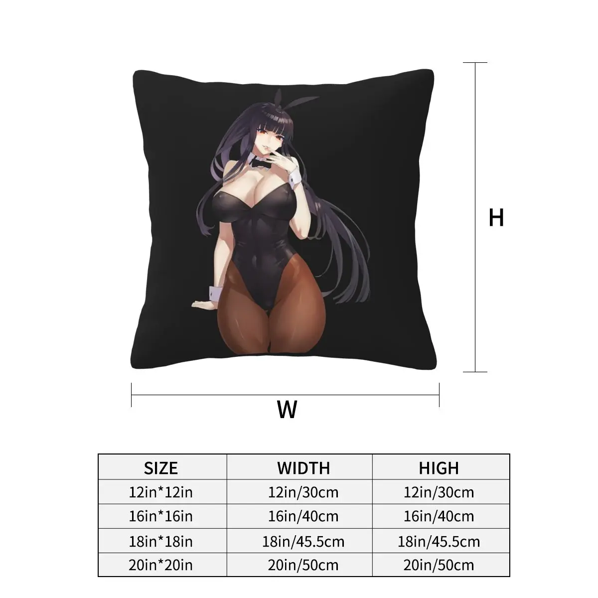 Yumeko Jabami Sexy Hentai Anime Bunnysuit Square Pillowcase Pillow Cover Cushion Decor Comfort Throw Pillow for Home Living Room