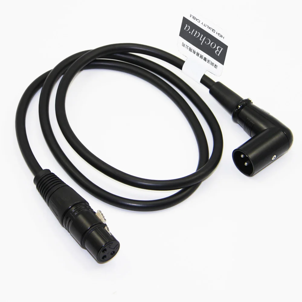 Bochara 90degree XLR Male to Female Cable to M/F 3pin jack Audio Cable Shielded For Microphone Mixer 1m 3m 5m