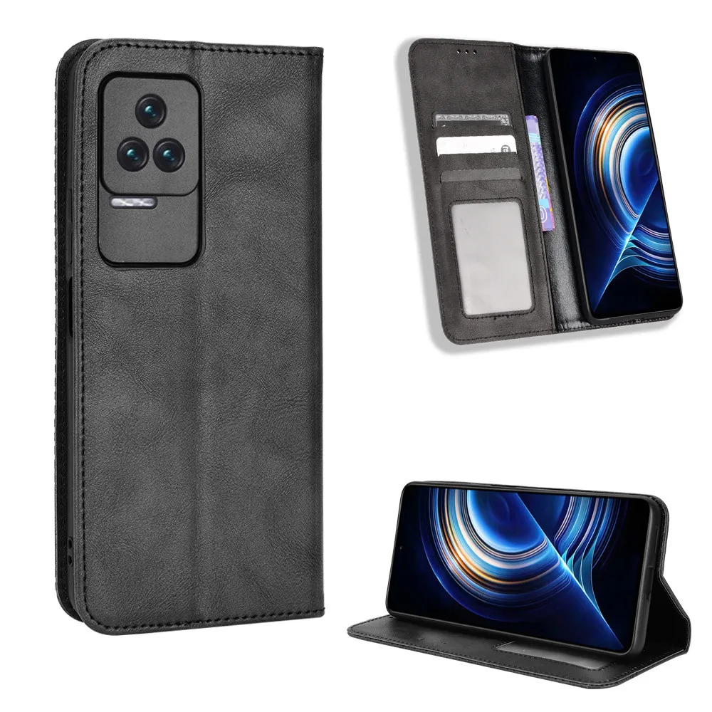 Para xiaomi poco f4 caso de luxo flip couro do plutônio carteira adsorção magnética caso para xiaomi poco f4 f 4 pocof4 sacos telefone