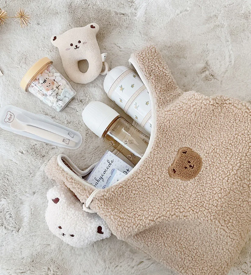 Cordeiro Plush Nome personalizado Mommy Bag, Saco de armazenamento portátil, Multifuncional Mãe e Baby Bag, Saco Crossbody